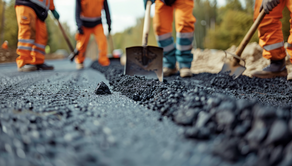 Skilled masonry contractor laying concrete blocks